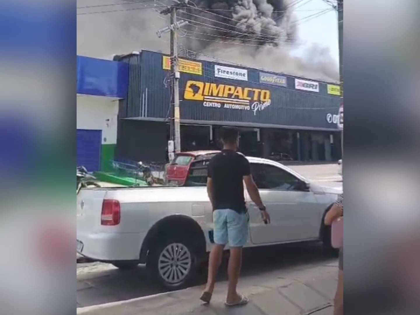incêndio, loja, pneus