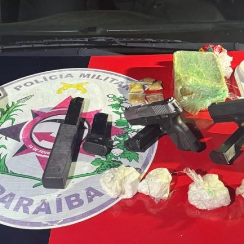Ação da Polícia Militar apreende armas e drogas em bairros de João Pessoa