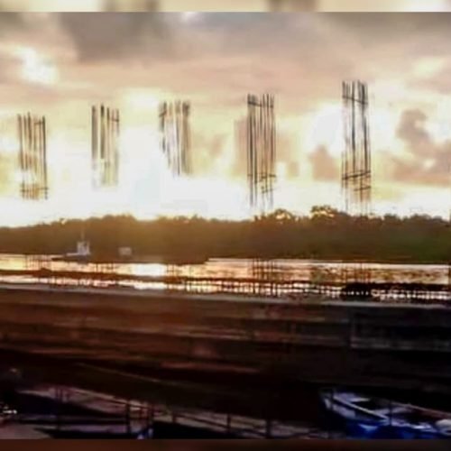 com concretagem de vigas e travessas, obras chegam a 15% de execução